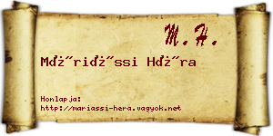 Máriássi Héra névjegykártya